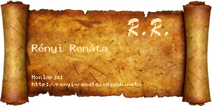 Rényi Renáta névjegykártya